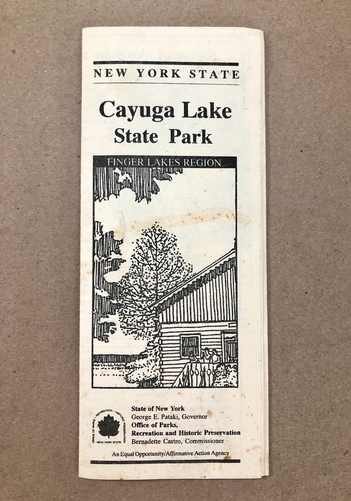 Cayuga Lake State Park, Vintage Map & Brochure, New York Parks & Rec Dept, VG
