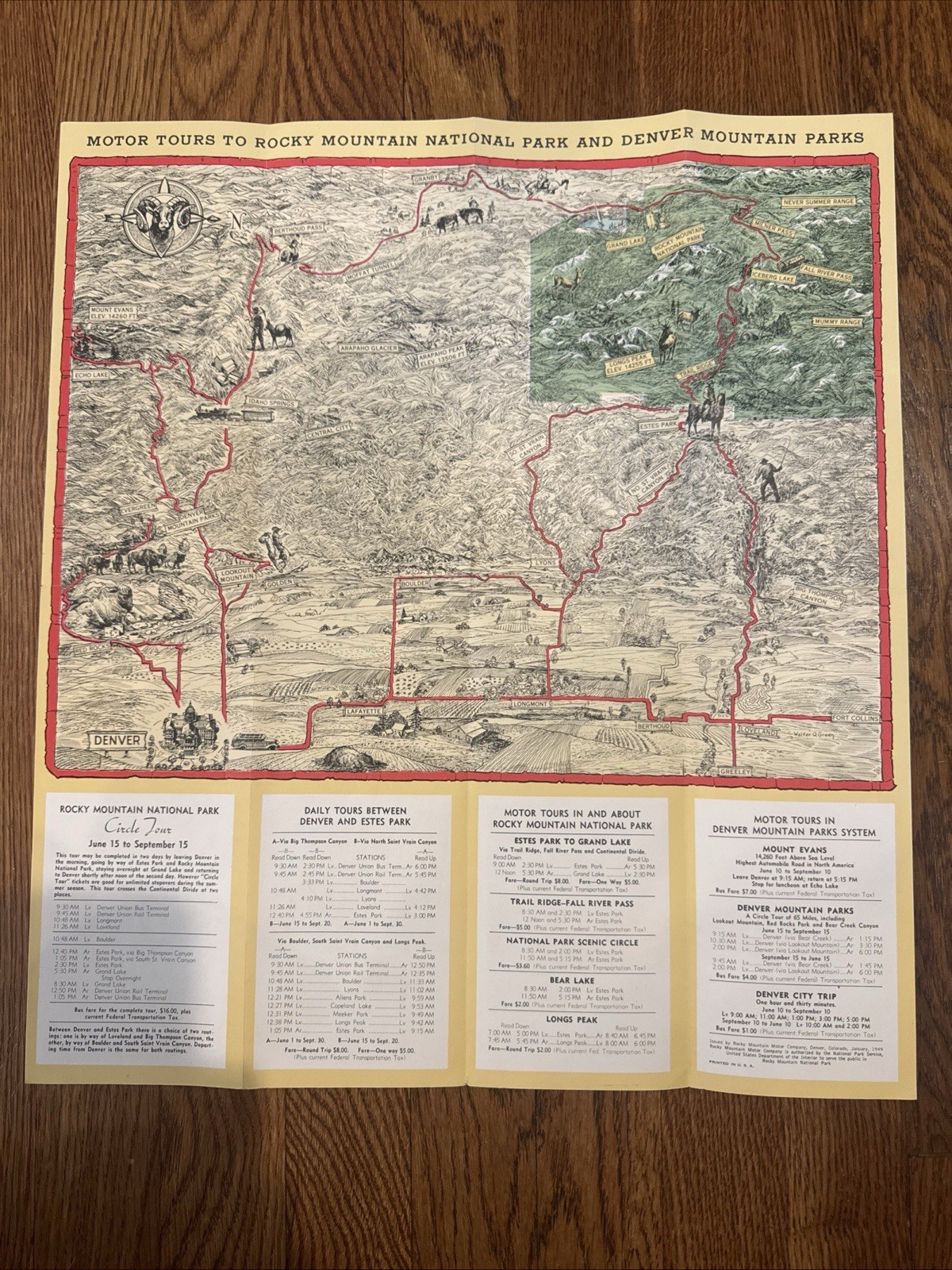 1930s Rocky Mountain National Park Motor Company Travel Brochure – Vintage