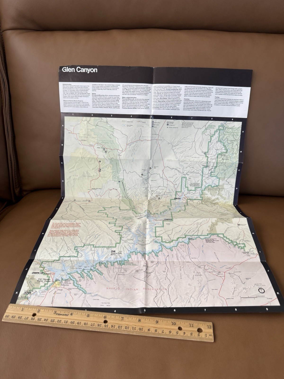 1977 GLEN CANYON Official Map And Guide Brochure ~ Vintage