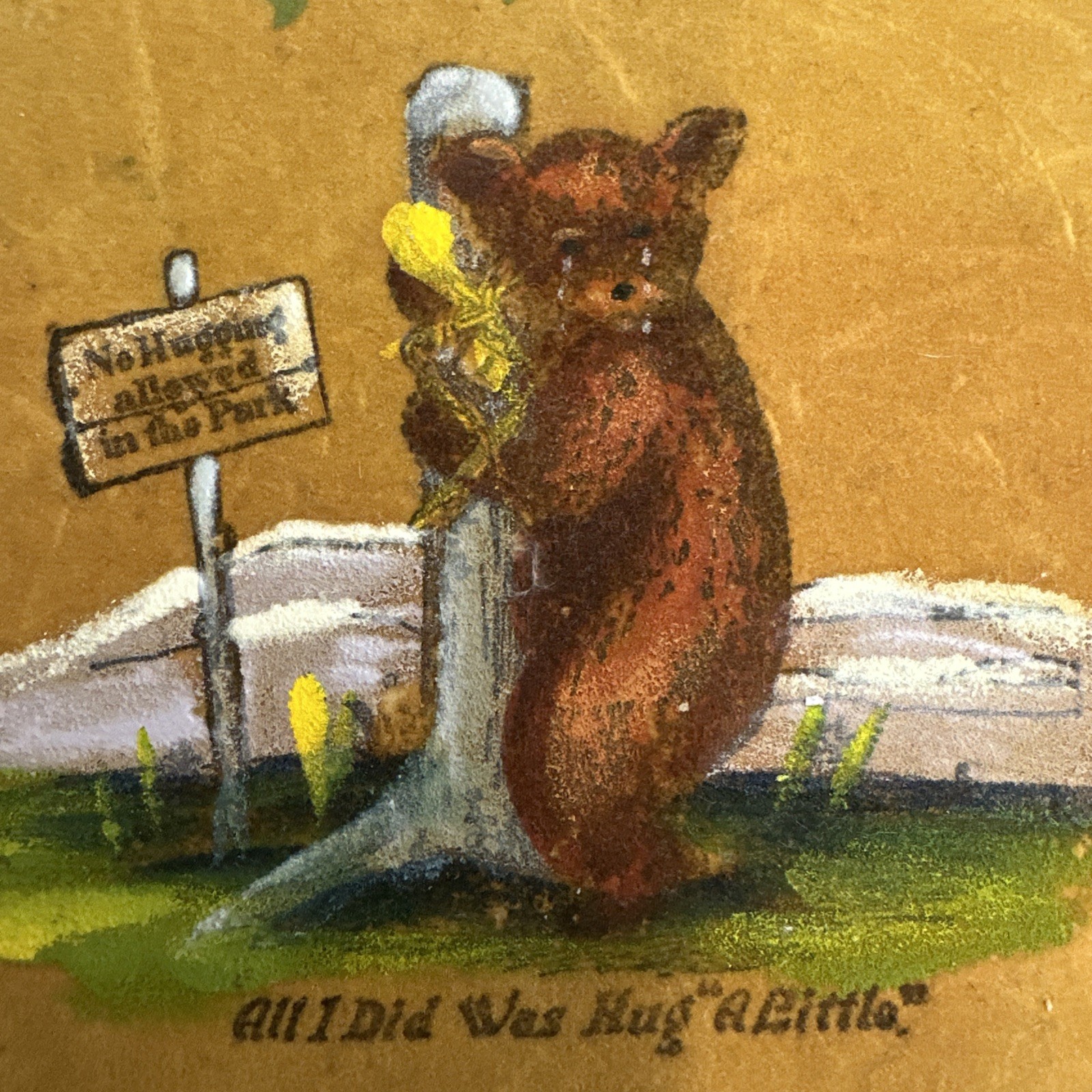Suade Yellowstone National Park Souvenir Photo Album Hand Painted Bear 20 pages