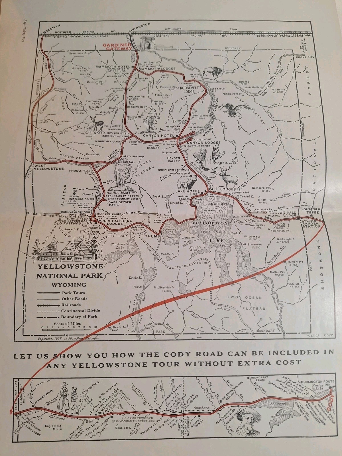 Vintage Northern Pacific RR ‘Magic Yellowstone’ National Park 1930’s Travel Book