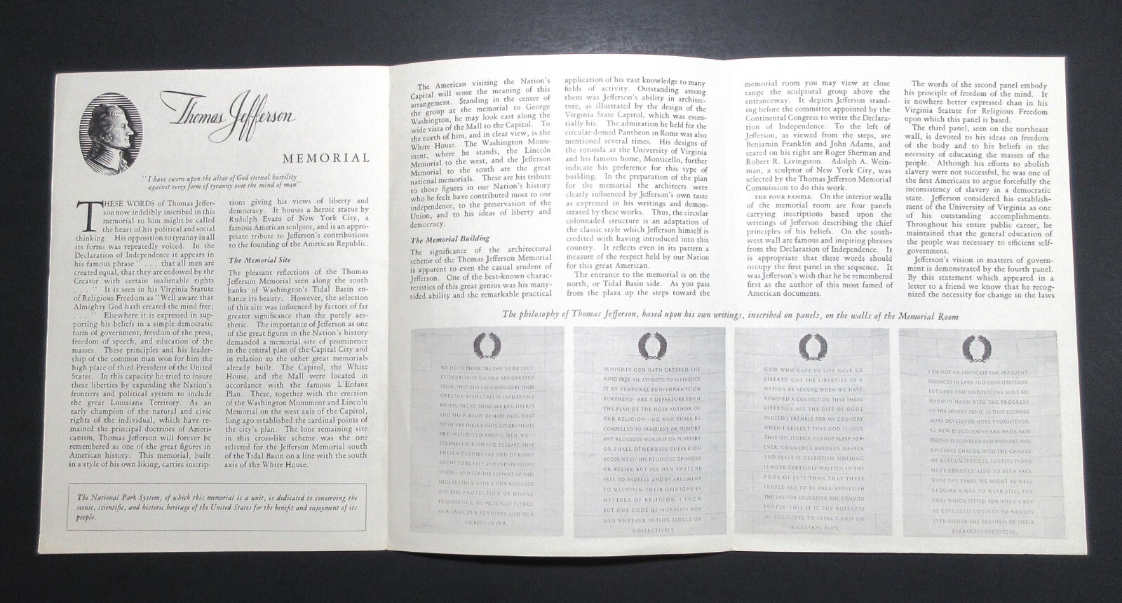 1962 Jefferson Memorial Visitors Guide – Washington DC – National Park Service