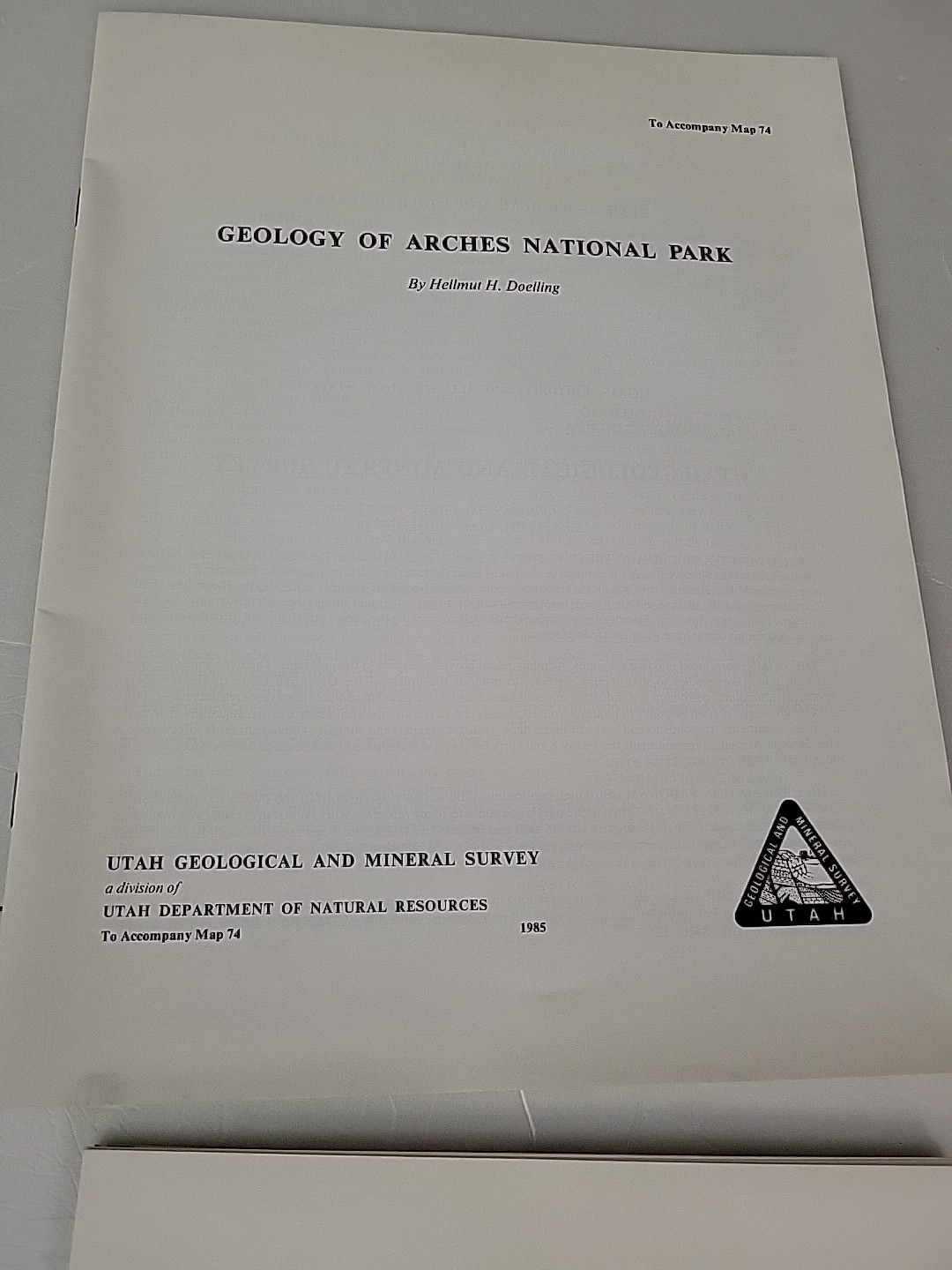 1985 Geology Of Arches National Park Utah Geological And Mineral Survey