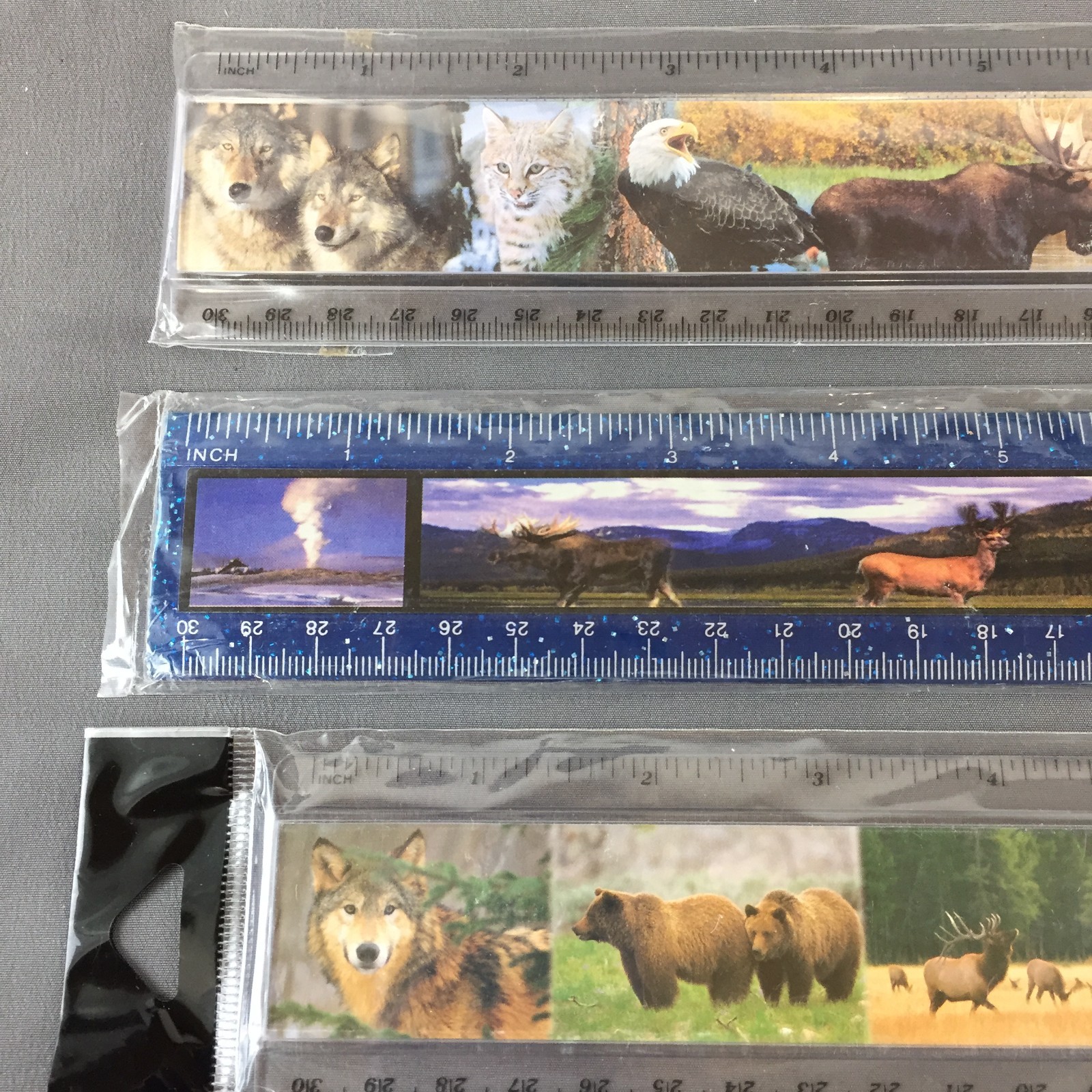 Lot of 6 NEW Souvenir Rulers – Yellowstone, Grand Canyon & N. American Wildlife