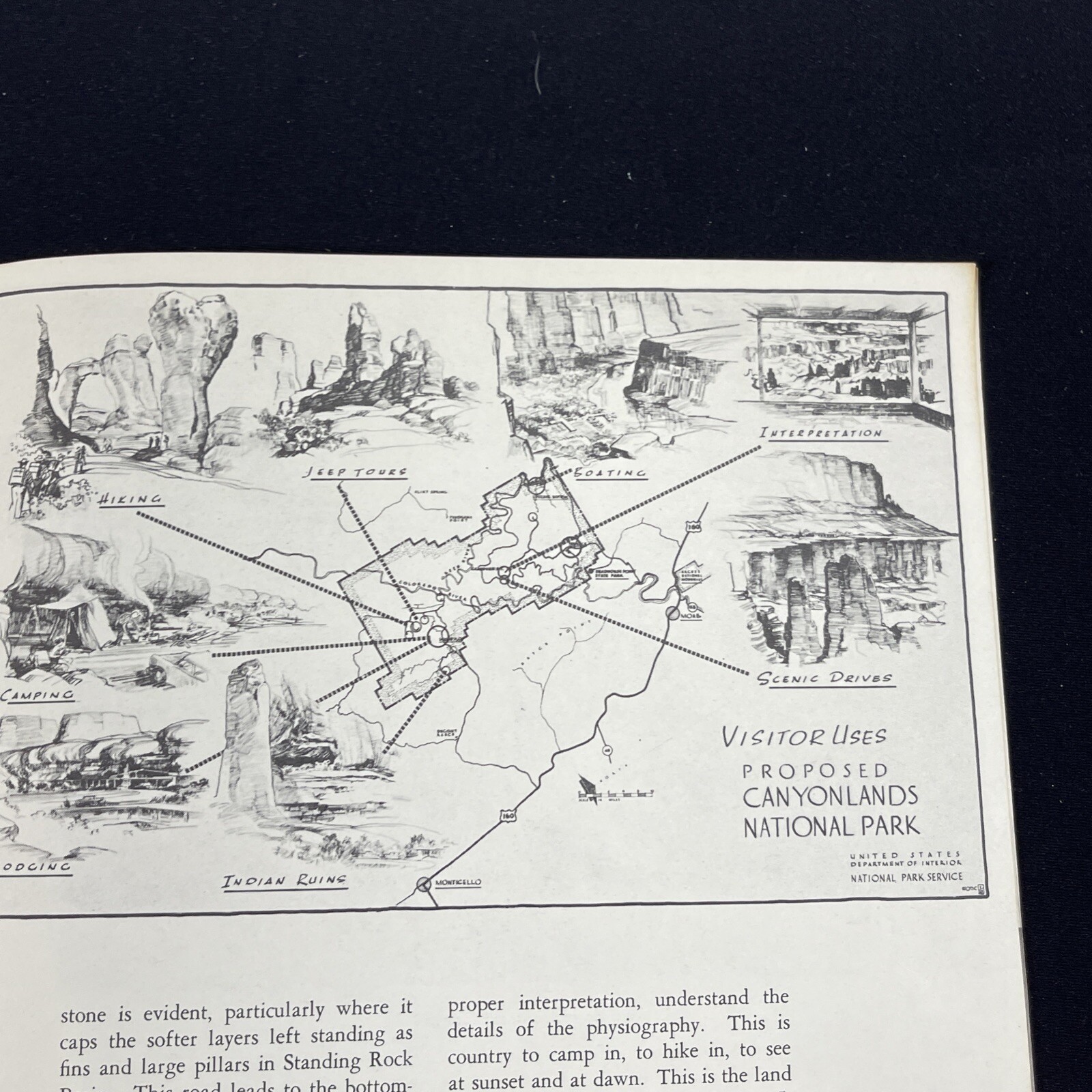 Canyonlands National Park Proposal 1962 Map Info Park Plan Impact Vintage + News