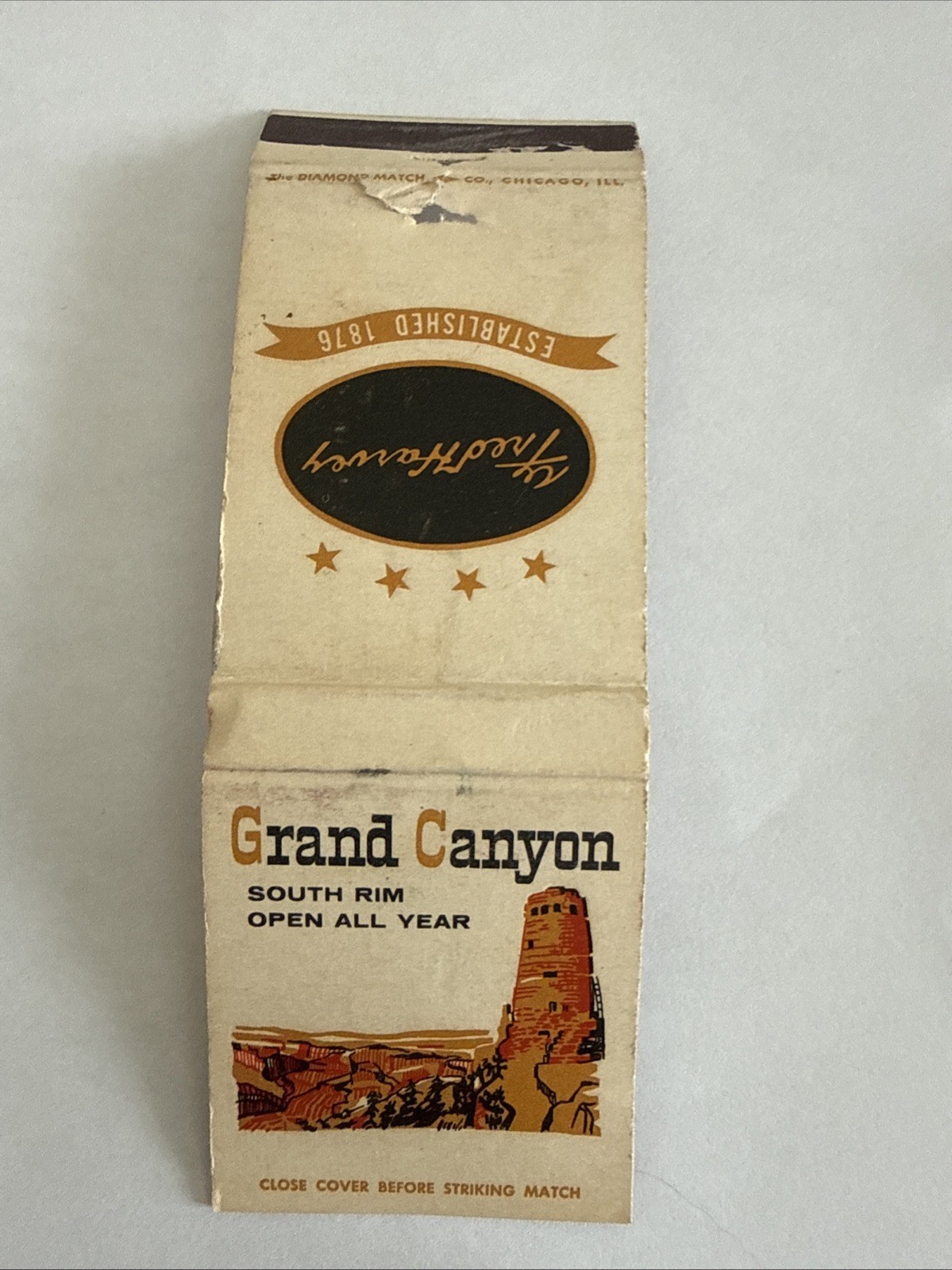 Grand Canyon National Park Vintage Matchbook Cover Fred Harvey NPS Desert View