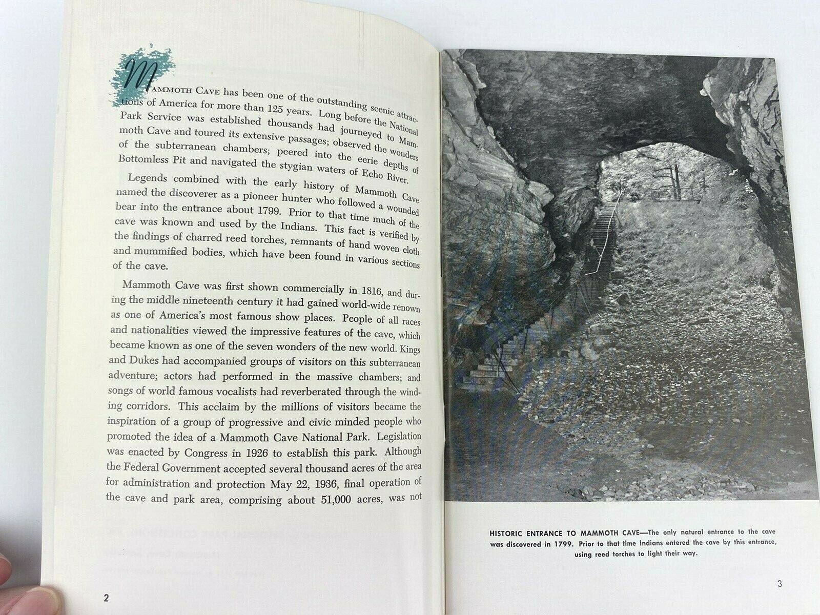 Mammoth Cave National Park Kentucky 1951 A Pictorial Study Booklet Maps Photos