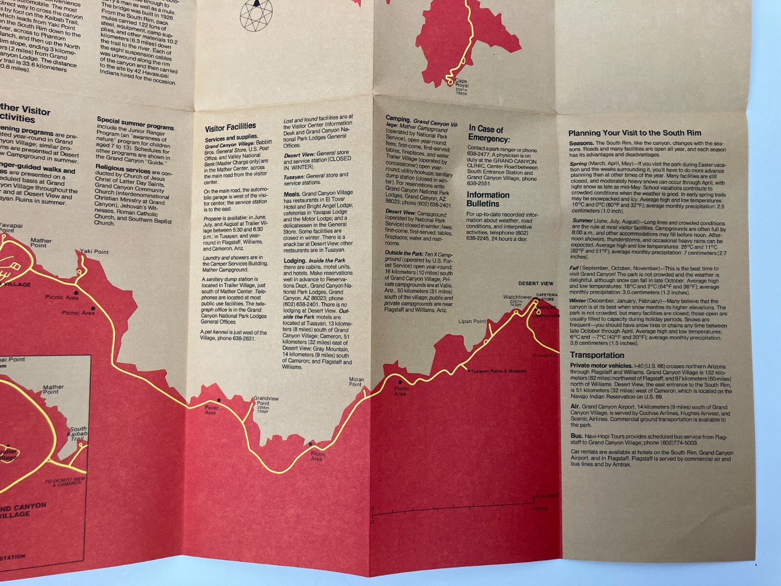 Grand Canyon National Park Travel Booklet (1953) and Guide Map (1979) Vintage