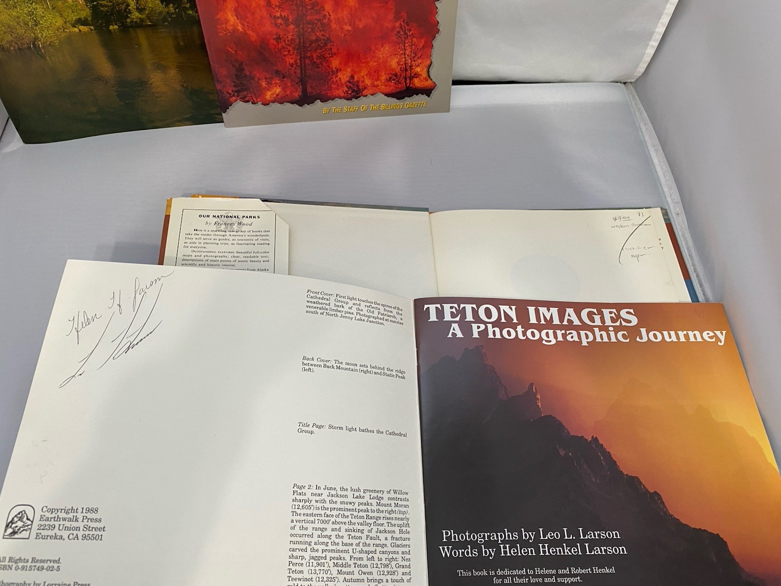 Various Vintage National Park Related Books Yosemite, Yellowstone, Teton