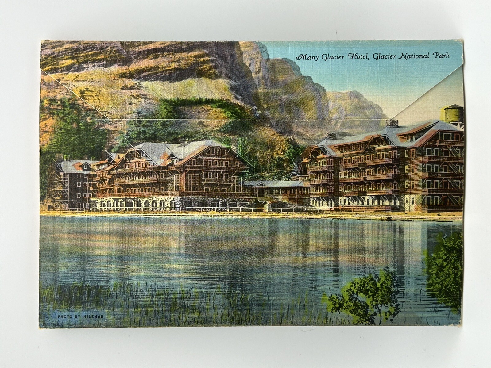 Vintage Glacier-Waterton National Parks Linen Postcard Folder