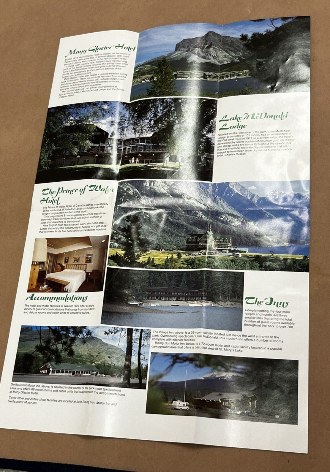 Vintage Glacier National Park Montana Brochure & Scenic Coach 4″ x 6″ Postcard