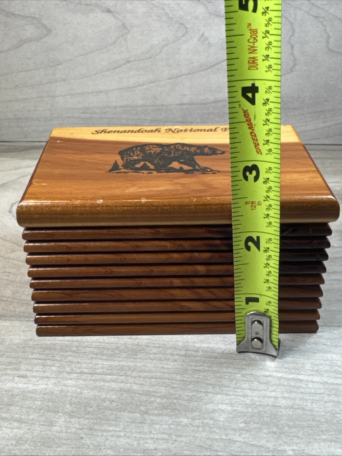 Vintage Shenandoah National Park Cedar Box Grizzly Bear Nature Wood Souvenir