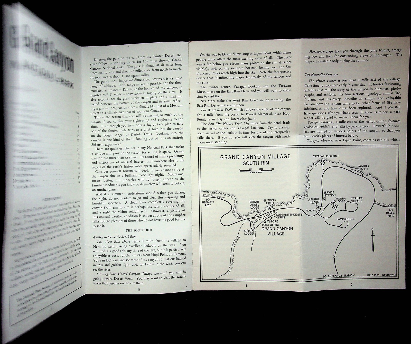 Vtg 1960 Grand Canyon National Park Arizona Tourists Travel Brochure