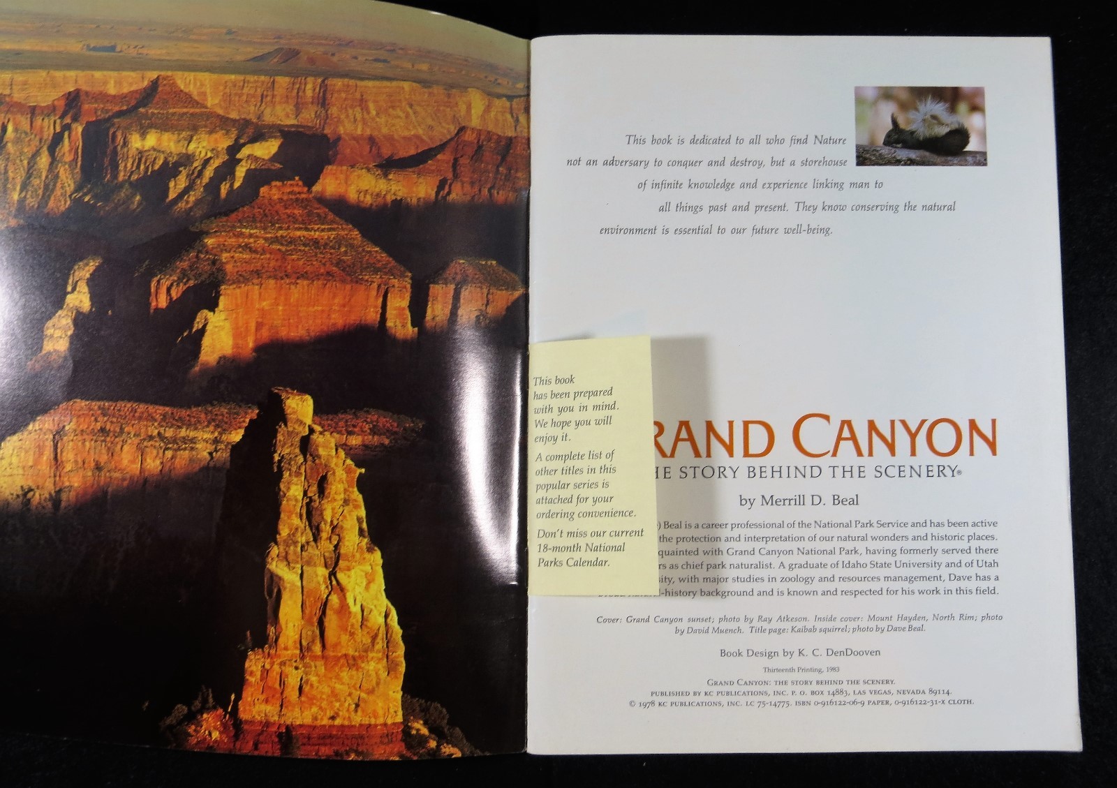 GRAND CANYON The Story Behind the Scenery by Merrill Beal 1983 Softcover Box3