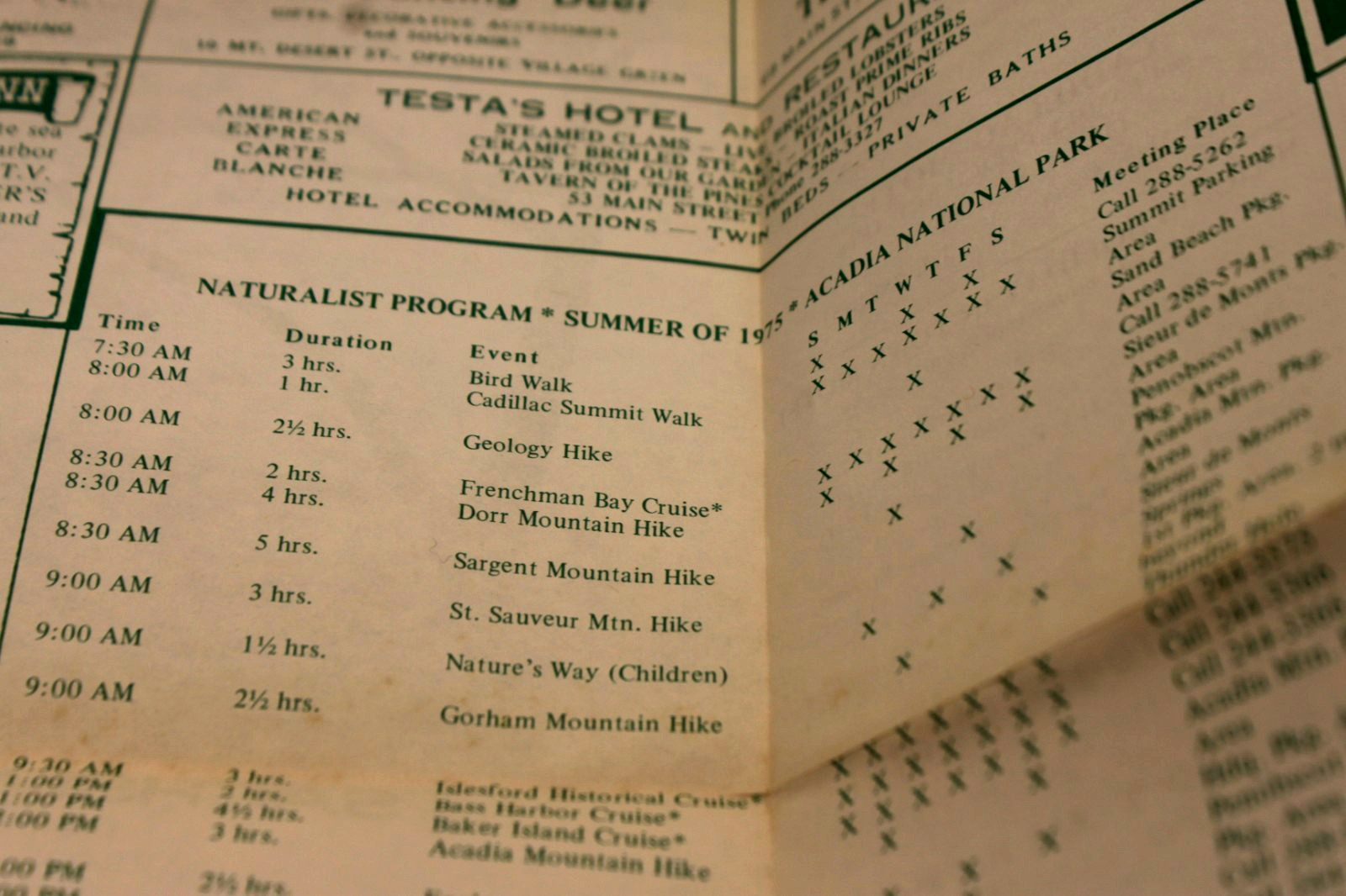 Acadia National Park Travel Brochures 1975
