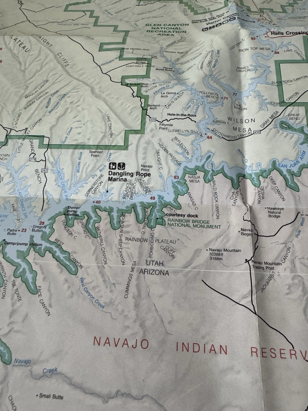 1977 GLEN CANYON Official Map And Guide Brochure ~ Vintage