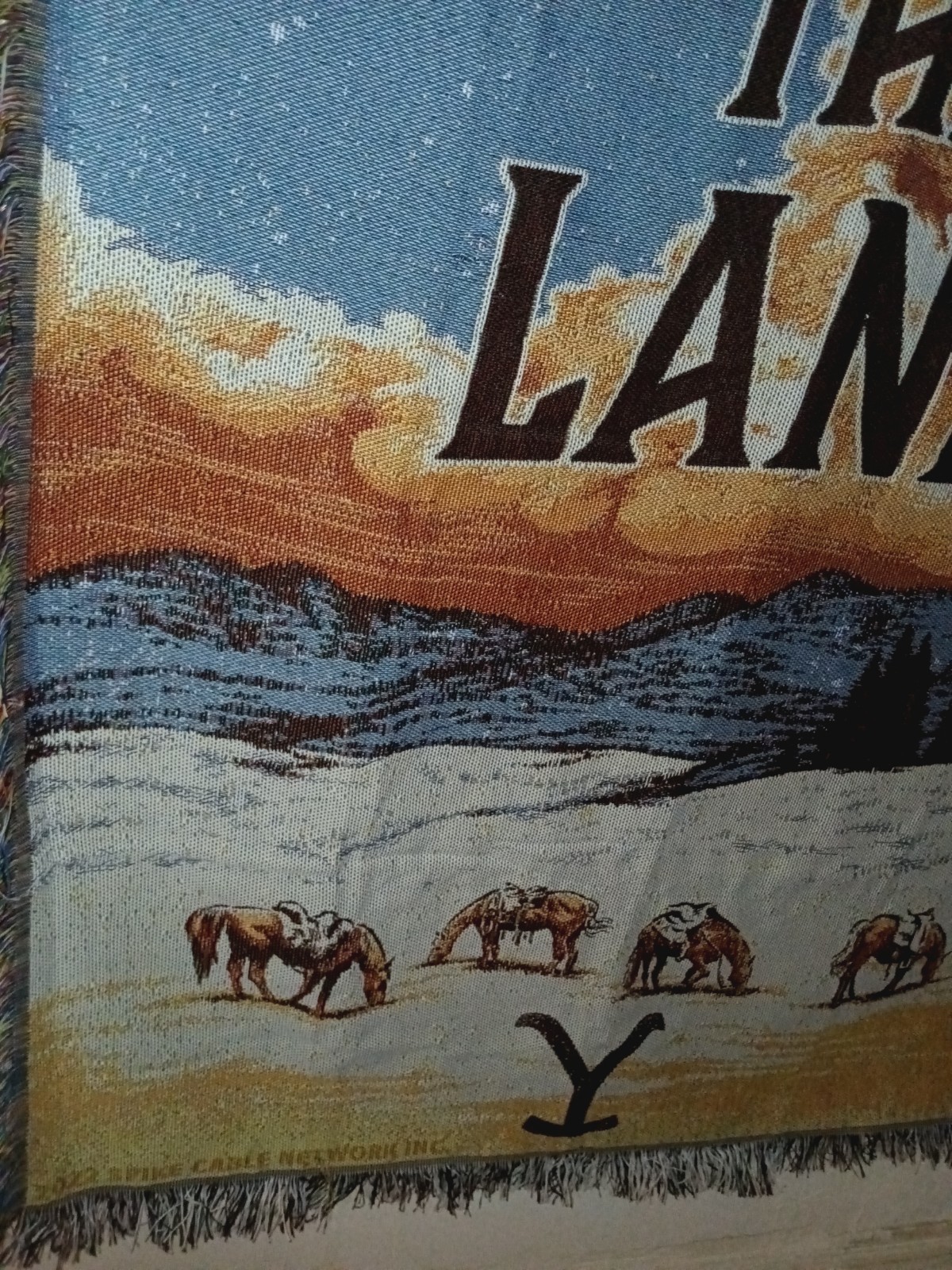 Yellowstone Dutton Ranch “Protect the Land” Woven Tapestry Throw Blanket