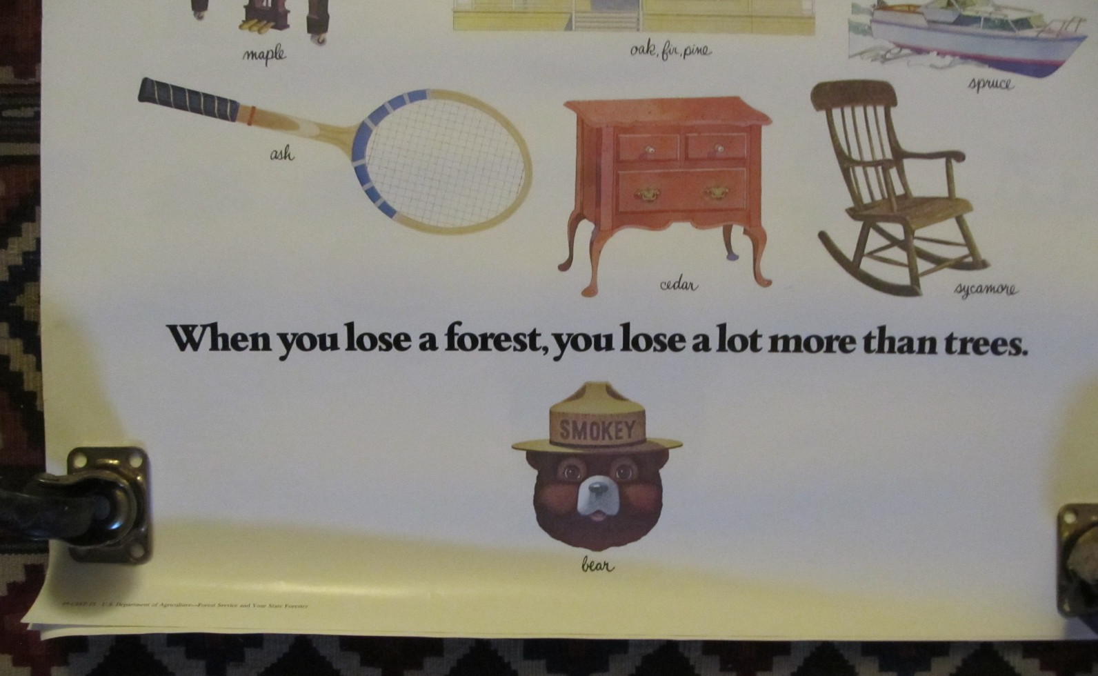 Vintage 1980’s “When you Lose a Forest, you Lose More …” Smokey Bear poster