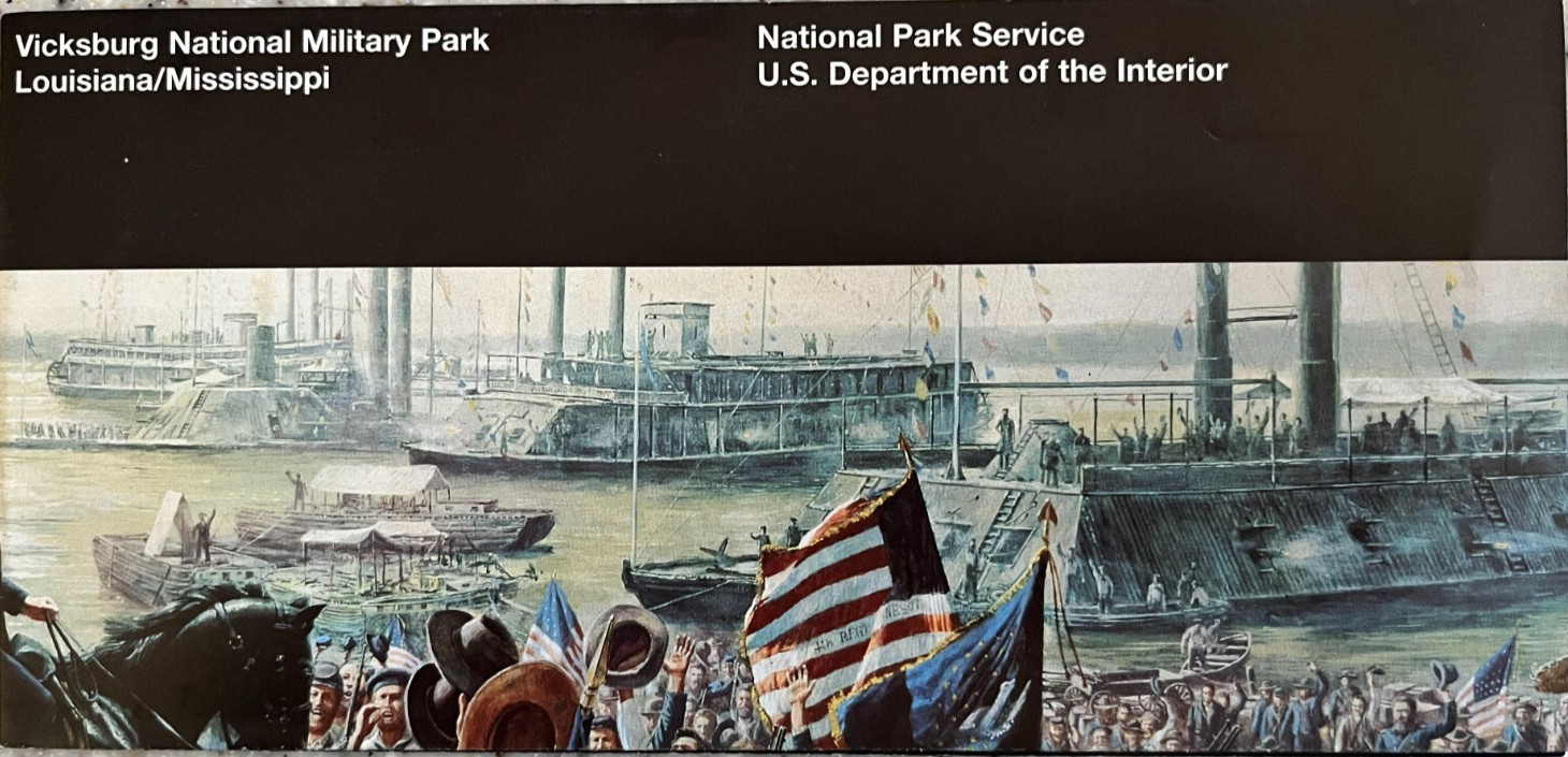 2000 VICKSBURG MILITARY PARK NATIONAL PARK SERVICE UNIGRID BROCHURE/MAP Stamped