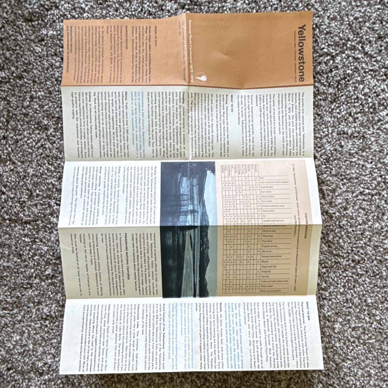 13 Yellowstone & Grand Teton National Park Fold-Out Maps/Brochures 1972-77.