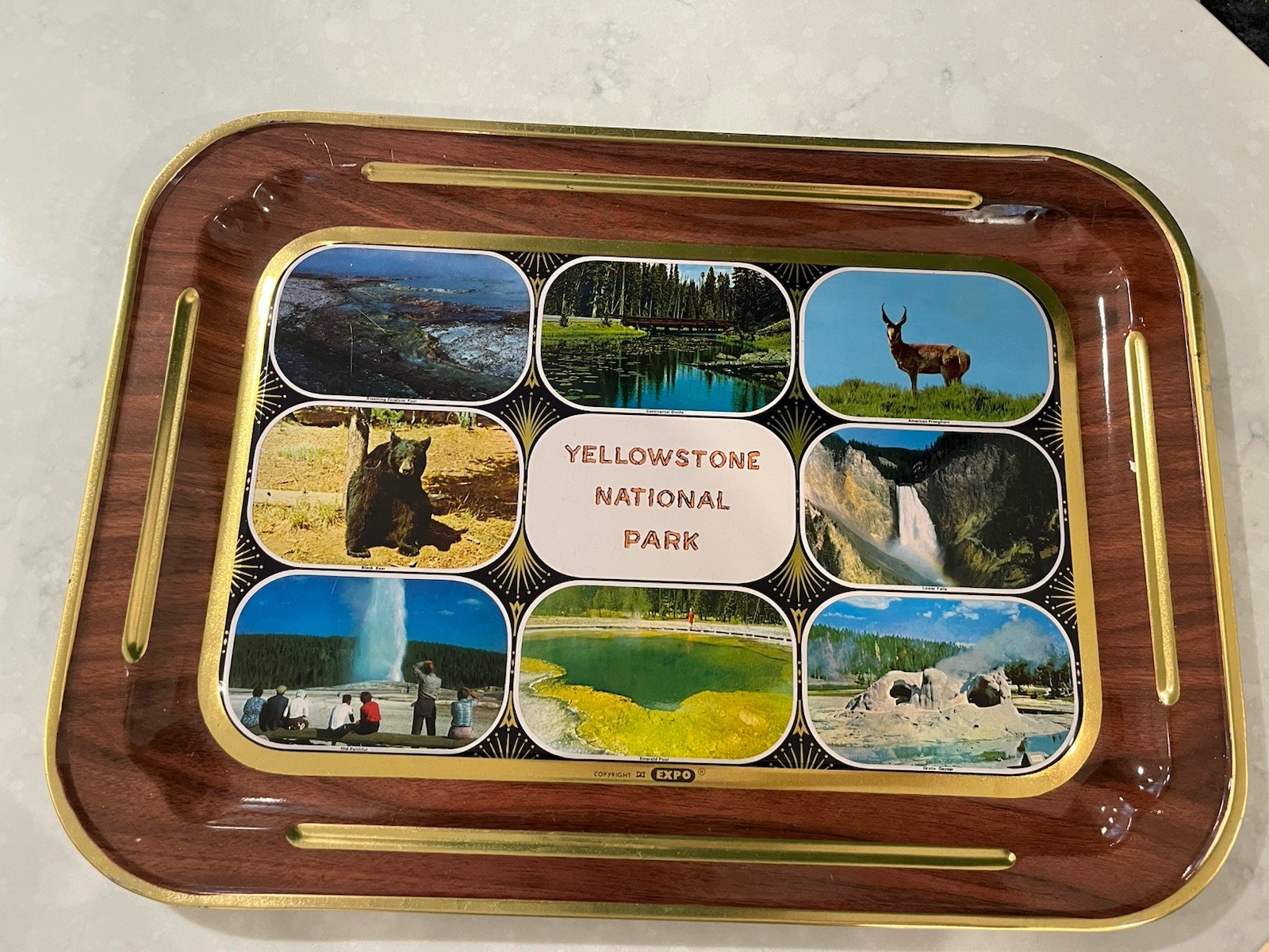 Vintage Yellowstone National Park Expo Tin Tray 17×14