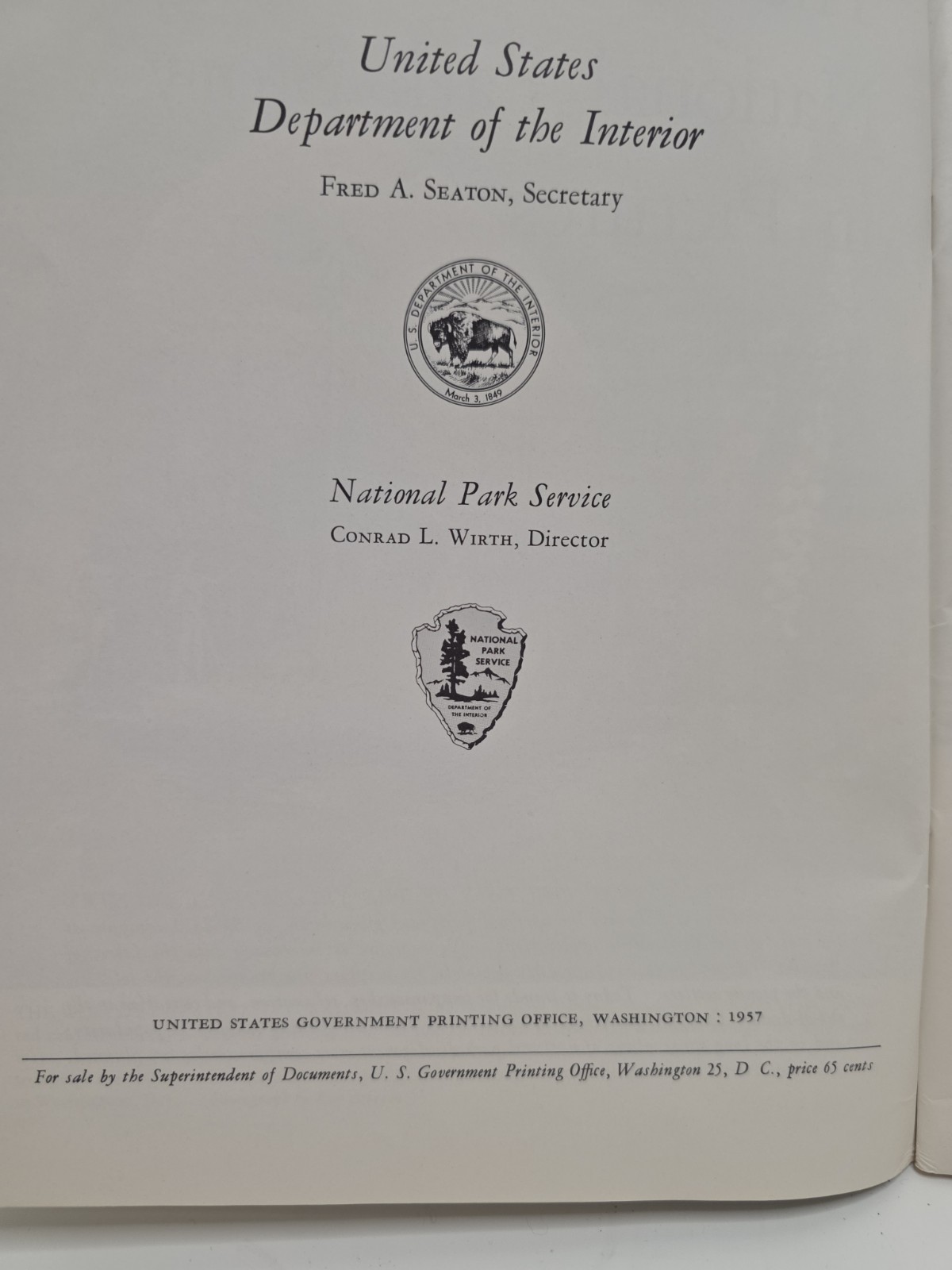Vintage 1957 US Government National Park Story in Pictures paperback