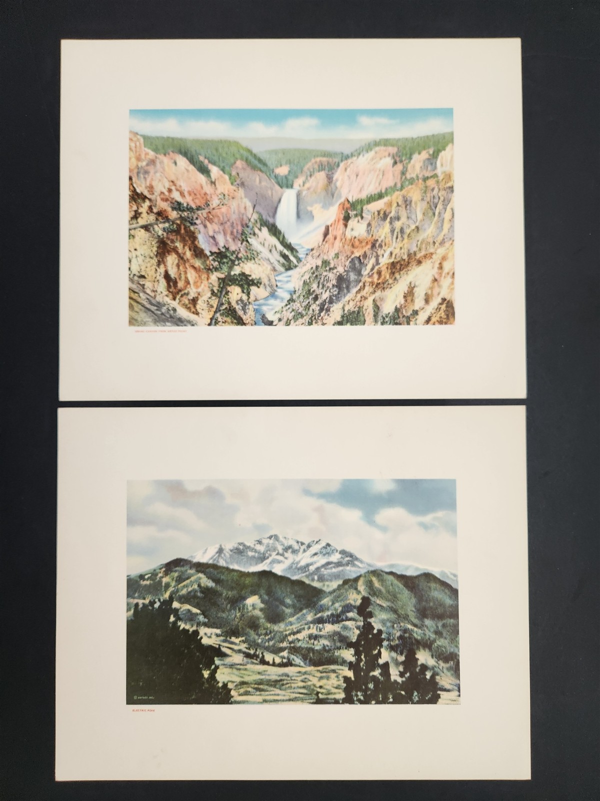 1930s vintage YELLOWSTONE NATIONAL PARK haynes 12 PRINTS red portfolio set NICE