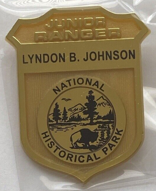 Lyndon B. Johnson National Historical Parks Junior Ranger Plastic Pinback Badge