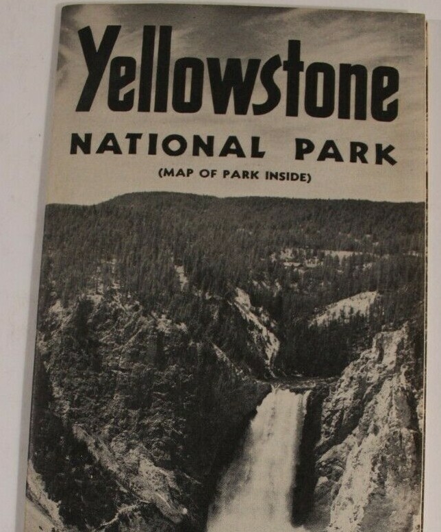 1954 Yellowstone National Park Inside Map Wyoming Montana Idaho Tourist Guide