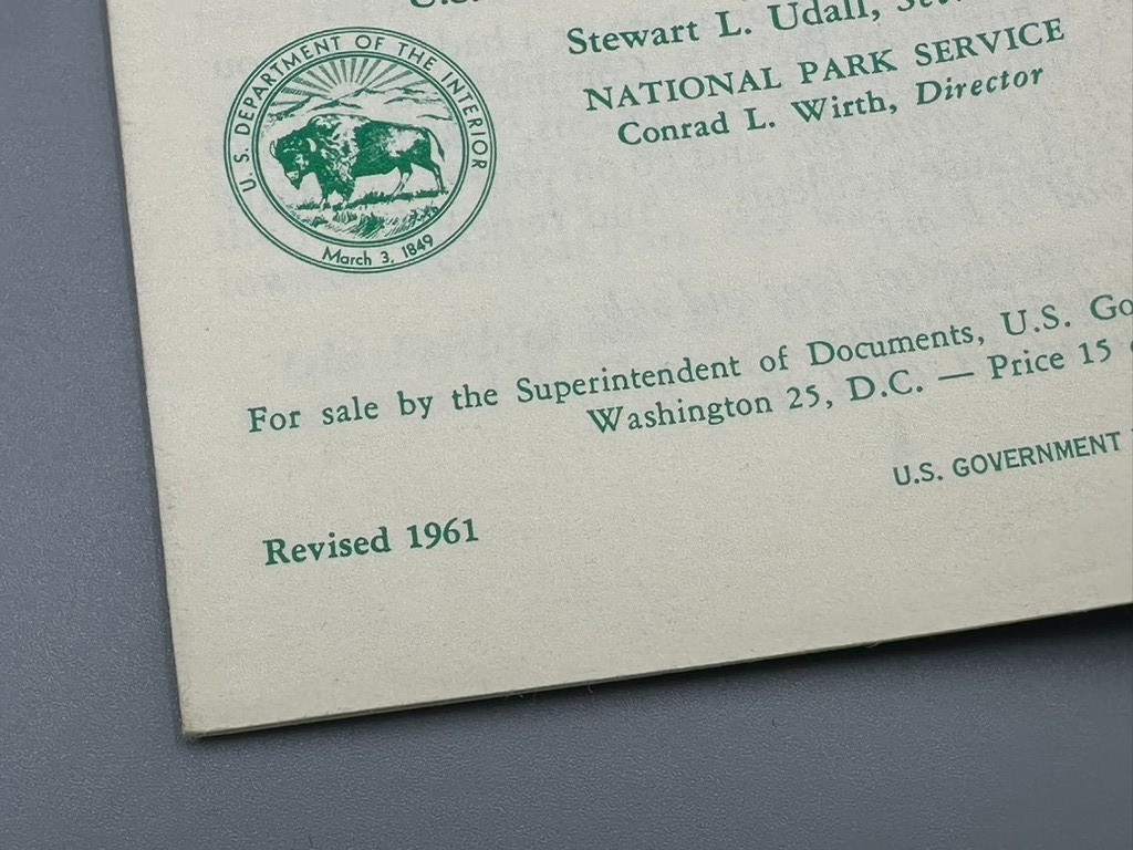 1961 YELLOWSTONE National Park Service Travel BROCHURE Wyoming Montana Idaho