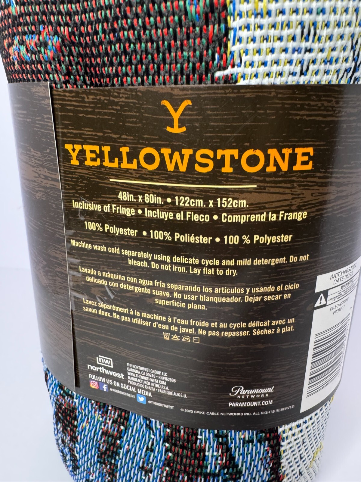 Yellowstone Dutton Ranch “Protect the Land” Woven Tapestry Throw Blanket