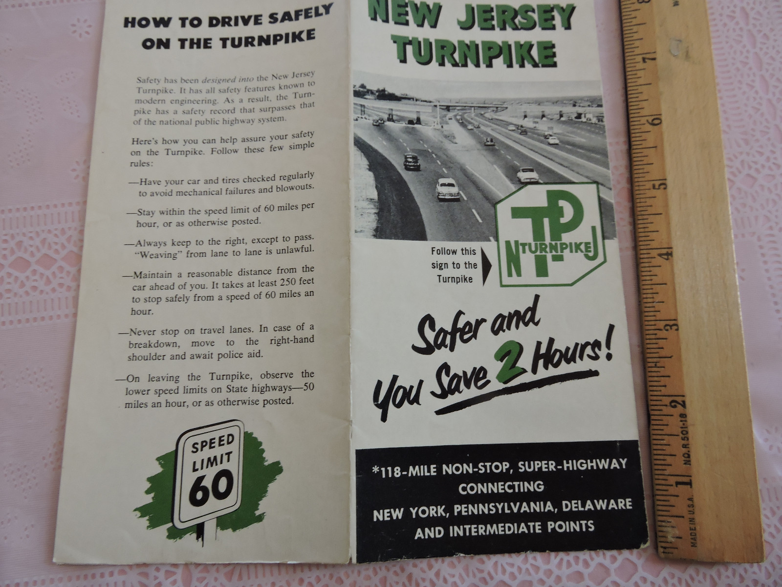 Rare 1953 NEW JERSEY TURNPIKE NJT Original Brochure WOW, GREAT! Mao, Delaware