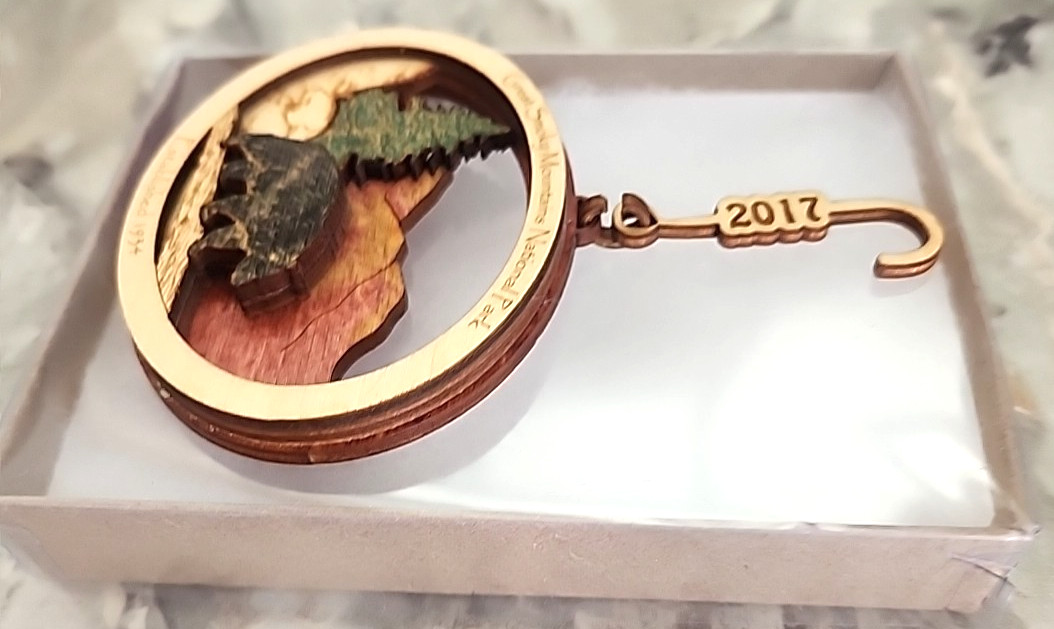 Great Smoky Mountains National Park Wood Christmas Ornament Tim Weberding Bear