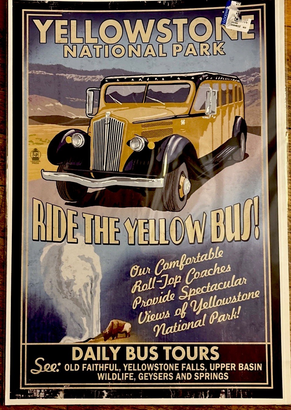 yellowstone national park poster Ride The Yellow Bus Still In Package