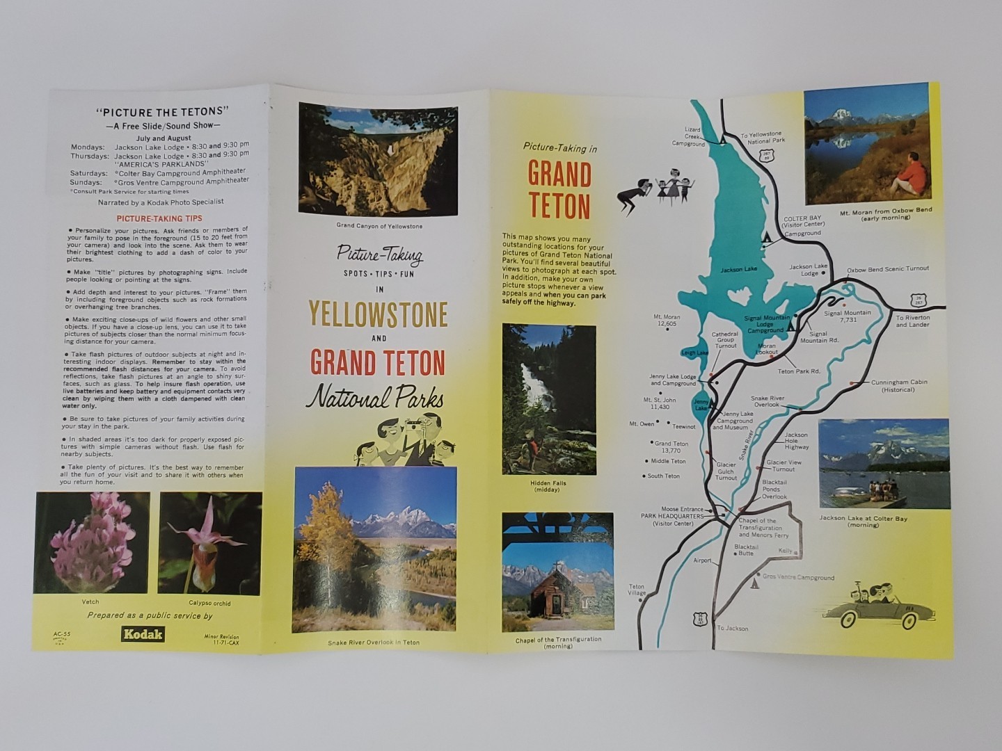 1971 Yellowstone Grand Teton National Park Picture Taking Kodak Vintage Brochure
