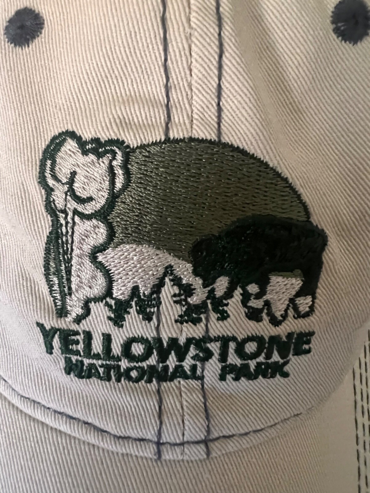 Yellowstone National Park Old Faithful Buffalo Baseball Hat Cap