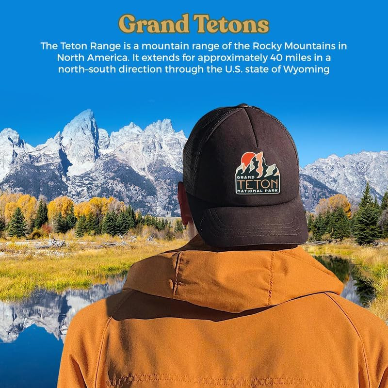 Grand Tetons National Park Wyoming Travel Patch, Adhesive Embroidered Patch | Ea