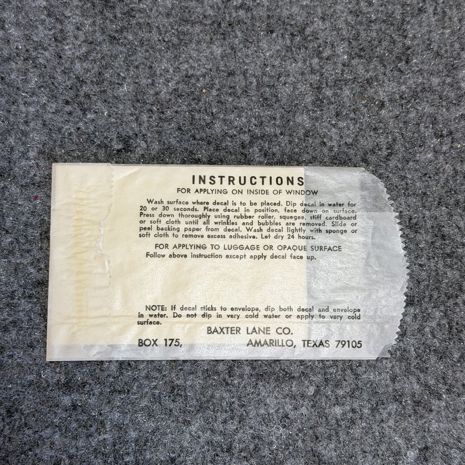VINTAGE SOUVENIR TRAVEL DECAL – YELLOWSTONE NATL. PARK- Great Western Enterprise