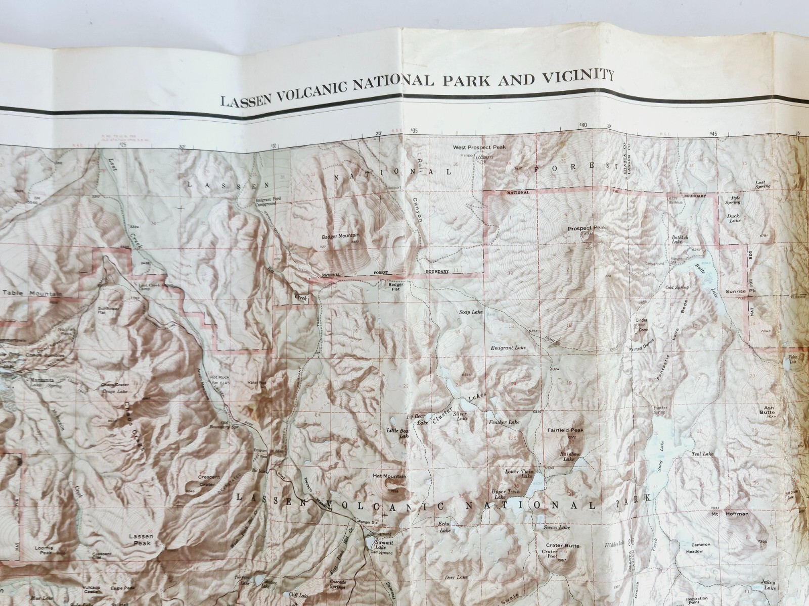 Vintage Map Lassen Volcanic National Park, California, US Survey, 30″ x 24″ 1968