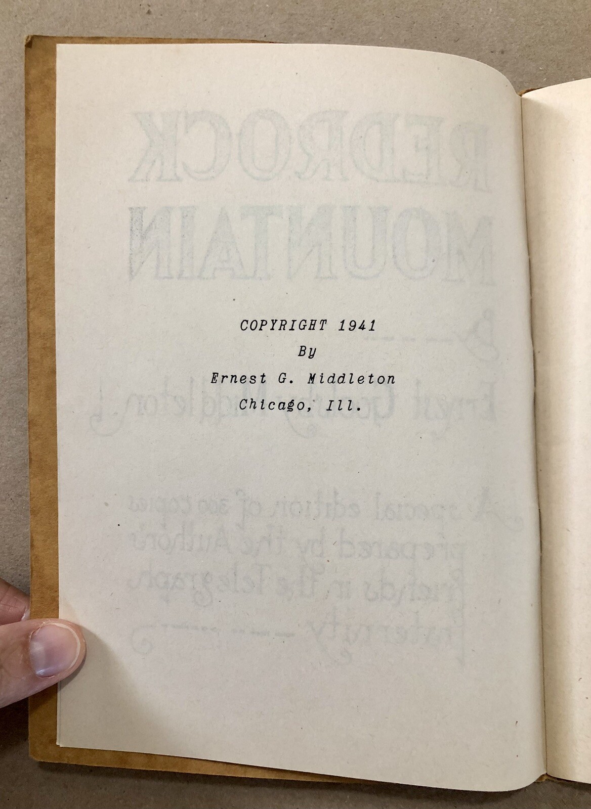 Redrock Mountain, Poetry by Ernest Goolsby Middleton (1941 PB, 1 of 300) SIGNED