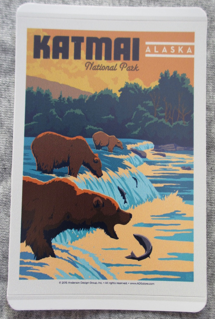 Katmai National Park Rectangular Vinyl Sticker New