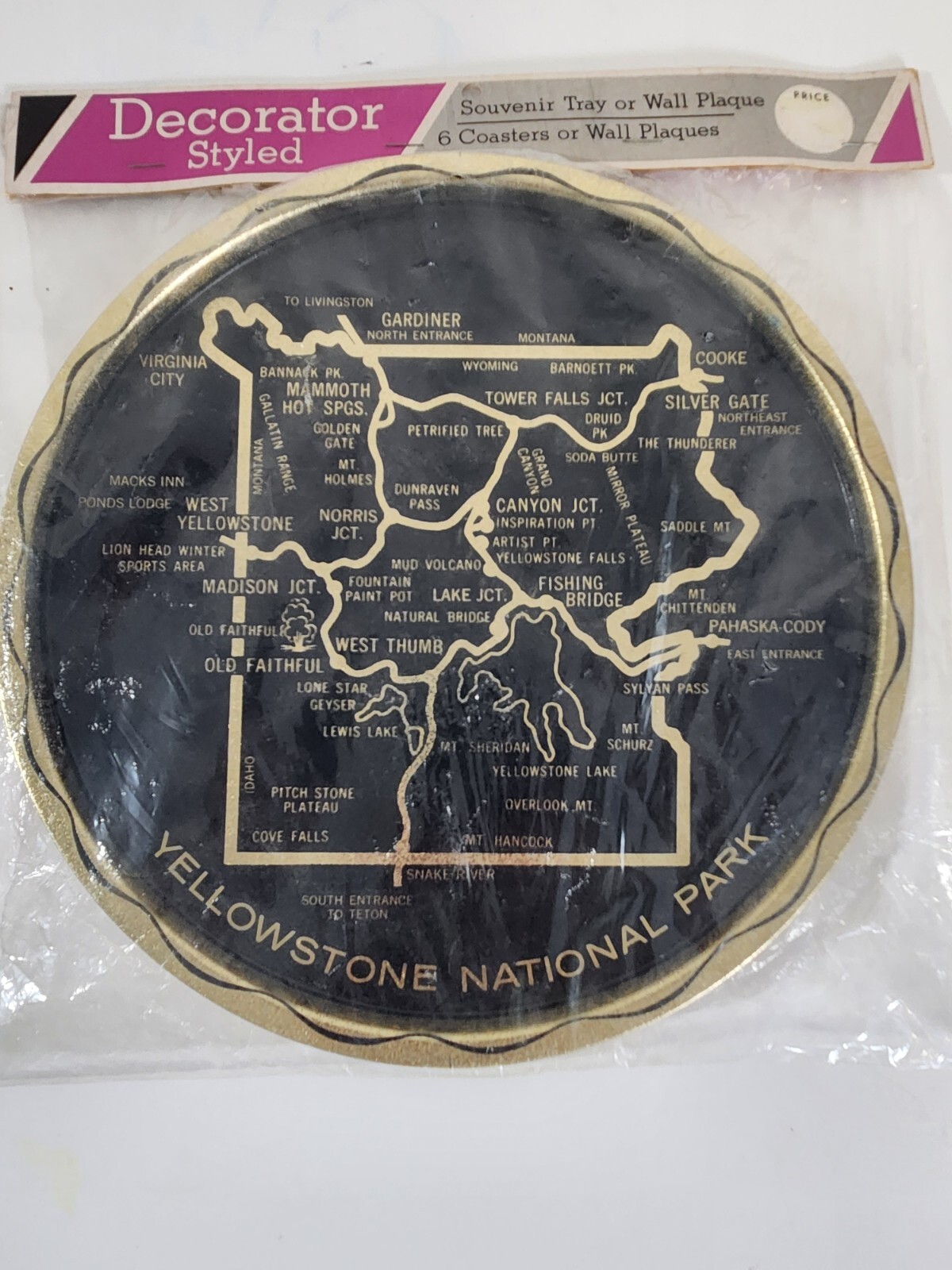 Vintage Yellowstone Souvenir Tray NIP Metal Collectible National Parks