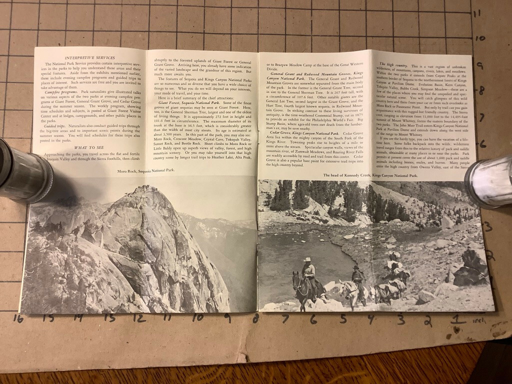 Vintage Original brochure Map 1963 SEQUOIA KINGS