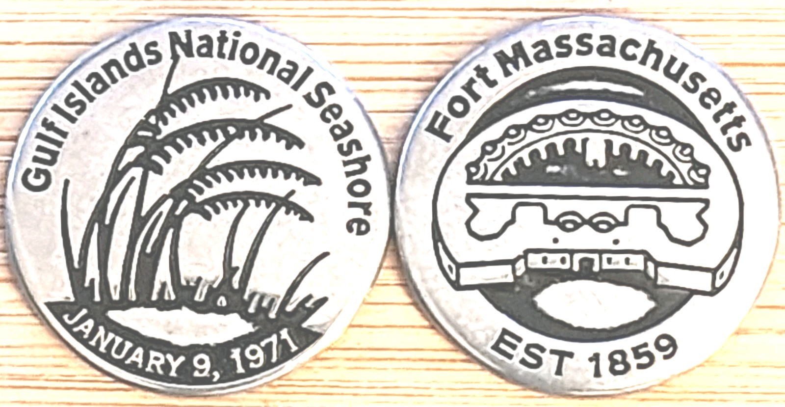 GULF ISLANDS NATIONAL SEASHORE FORT MASSACHUSETTS TOKEN