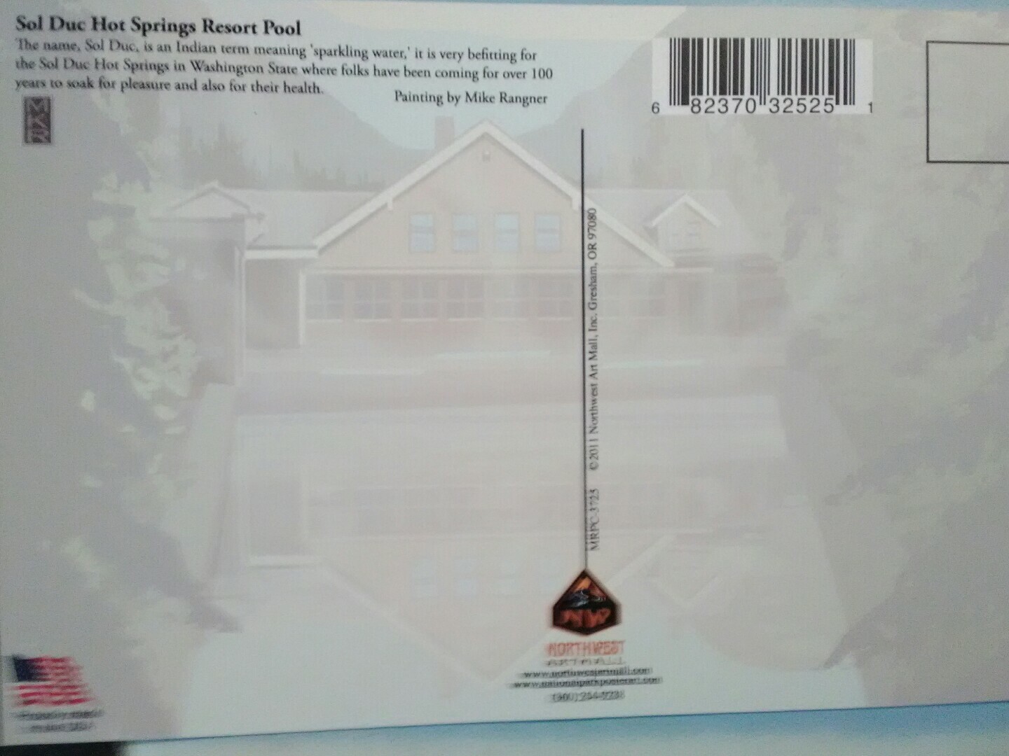 lot of 2 BEAUTIFUL POST CARDS SOL-DUC HOTS SPRINGS OLYMPIC NATIONAL PARK WA