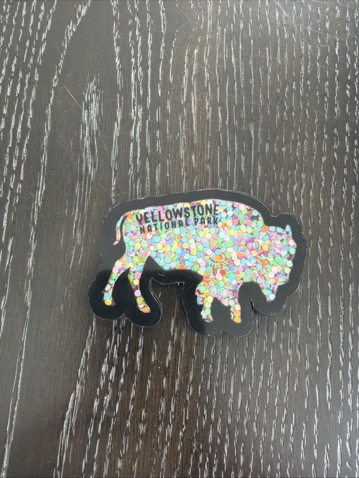 Yellowstone National Park Bison Glitter Magnet