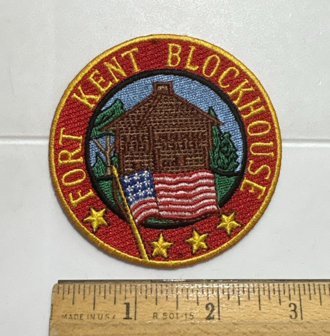 Fort Kent Blockhouse Historic Site Maine Souvenir Embroidered Iron-on Patch