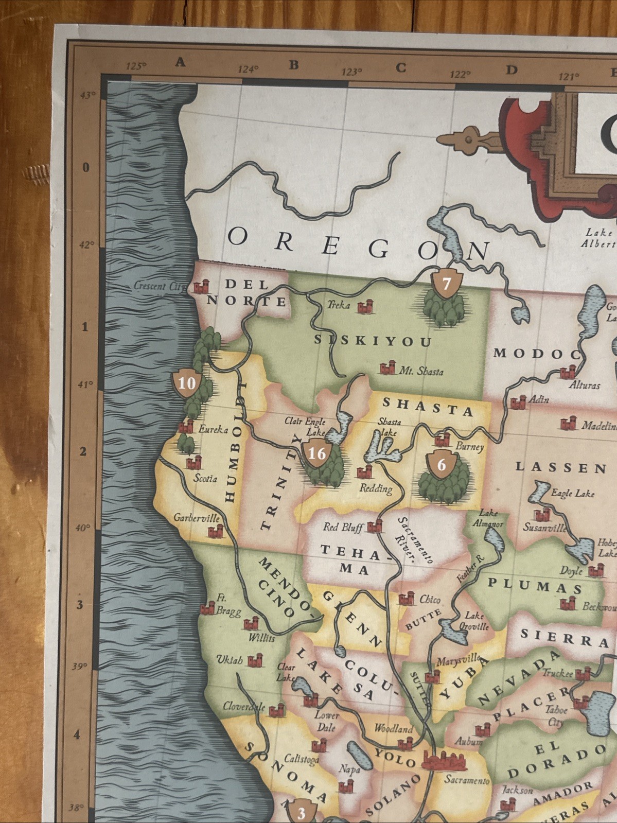 Cool Retro California National Parks Map