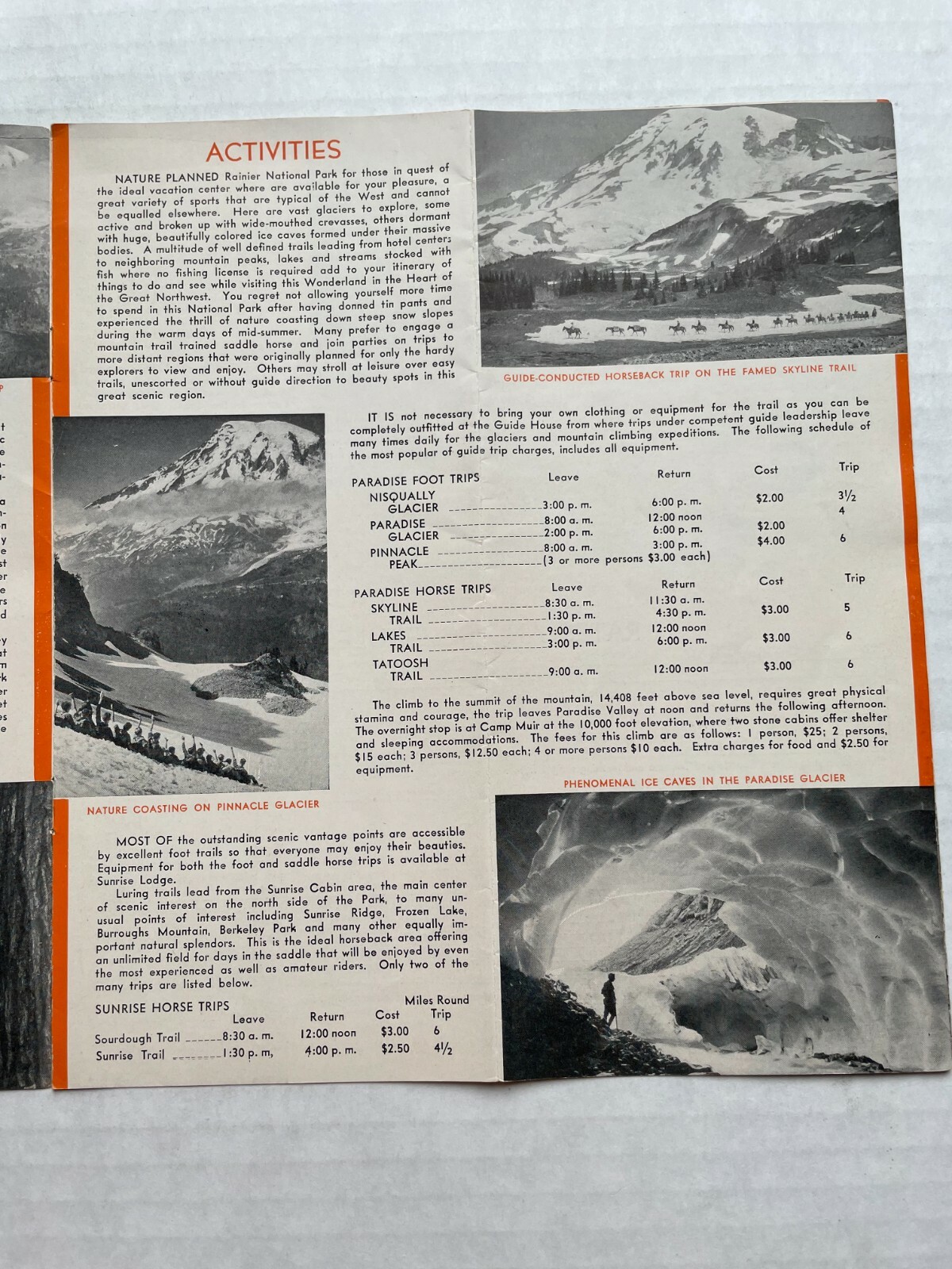 1933 Travel Brochure for Rainier National Park in Washington Great Old Pics