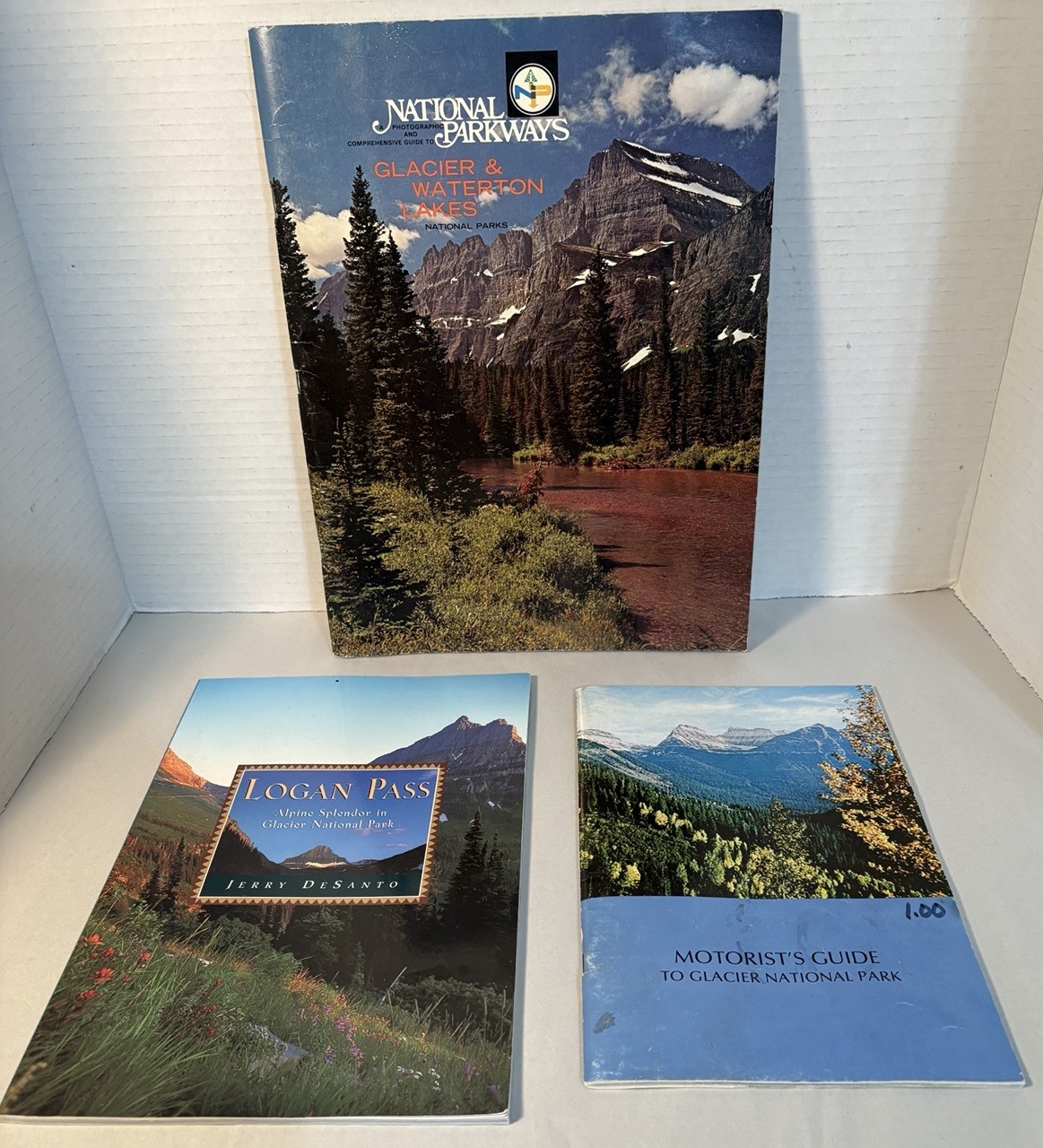 VTG 70s Glacier Nat’l Park Book Bundle; Glacier & Waterton Lakes, Logan Pass+